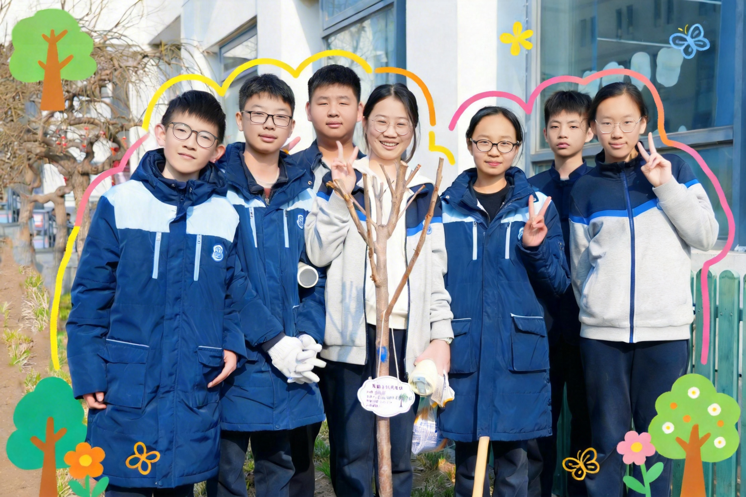 春暉（huī）培新綠，少年正當時——六（liù）力學校七（qī）年級植樹節（jiē）實踐活動